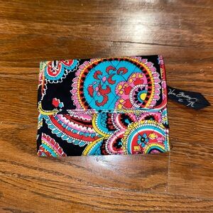 Vera Bradley Black and Multicolor Paisley Wallet